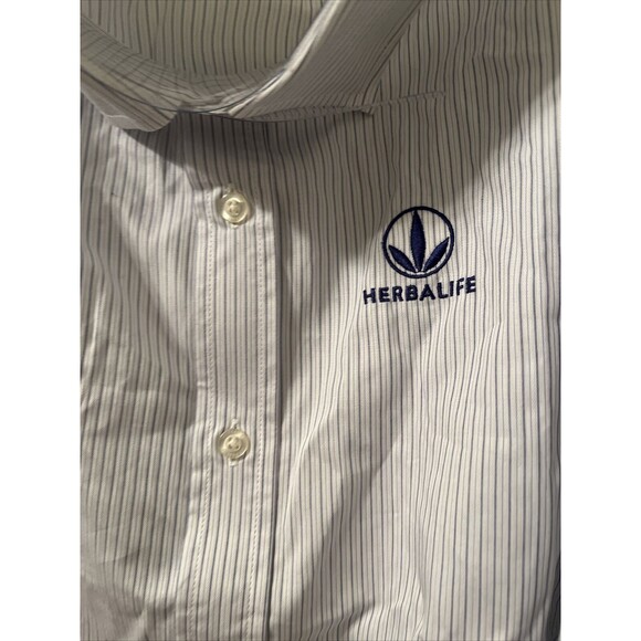 Men's Stripe Button Front Shirt Long Sleeve Size XL Multi-Color - Picture 3 of 15